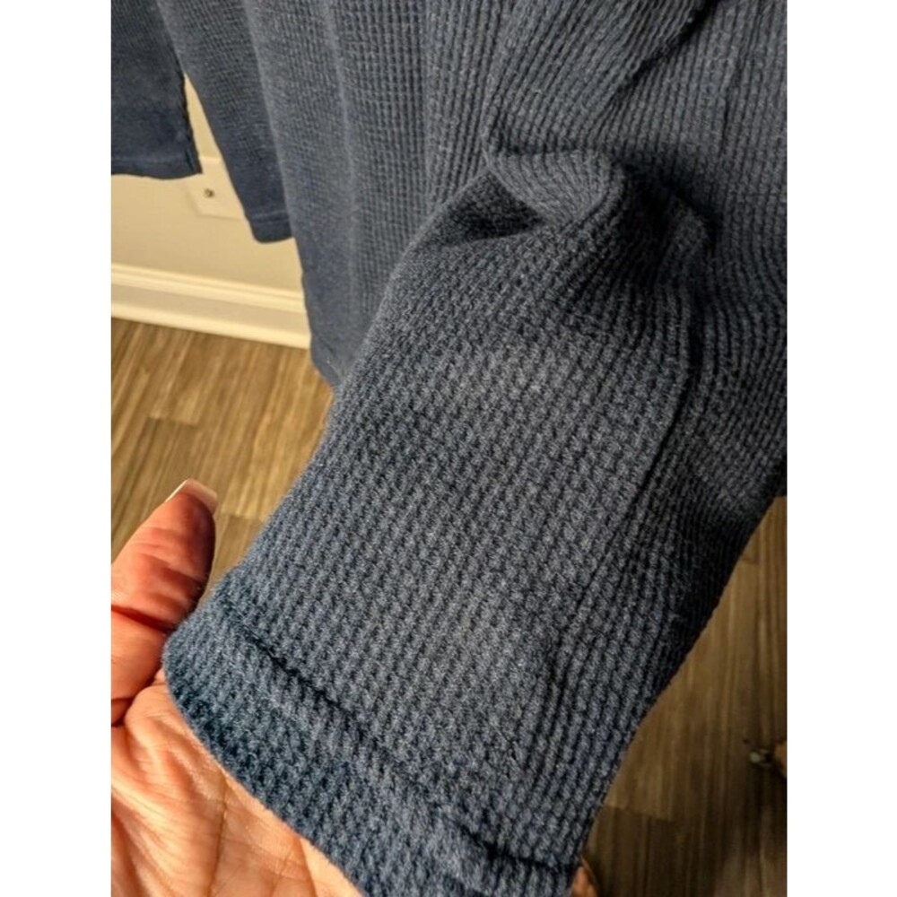Lucky Brand Navy Waffle Knit Thermal Long Sleeve Top L - Picture 6 of 6